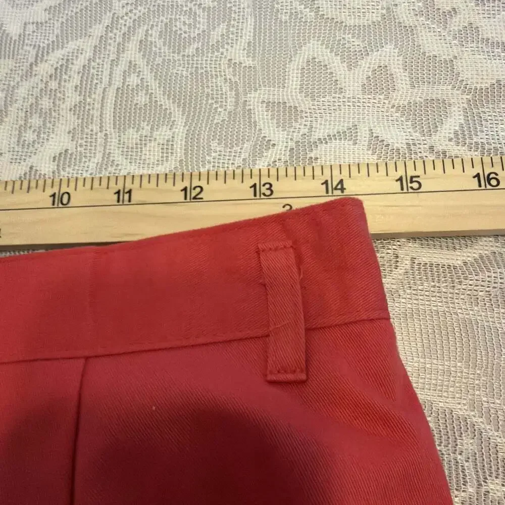 NWT Vintage 80s Essentials Petite High Waisted Pleated Pants 14 Red/Cora W28/L27